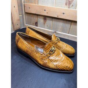 Giorgio Brutini Mens Genuine Snake Loafers 8.5M Exotic Slip On Shoes
